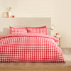 Catherine Lansfield Bamford Gingham Check Duvet Cover Bedding Set Red