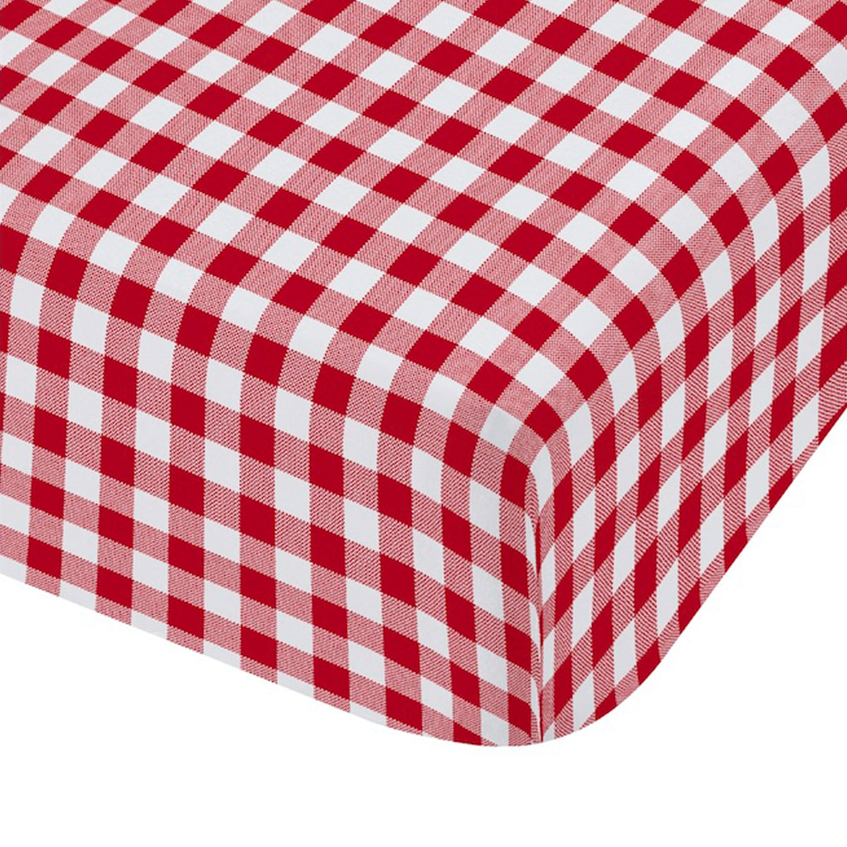 Catherine Lansfield Bamford Gingham Check Bed Linen Fitted Sheet Red