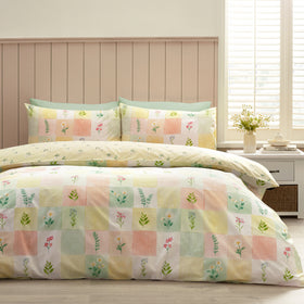 Catherine Lansfield Daisy Patchwork Duvet Cover Bedding Set Yellow