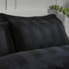 Catherine Lansfield So Soft Satin Stripe Duvet Cover Bedding Set Black