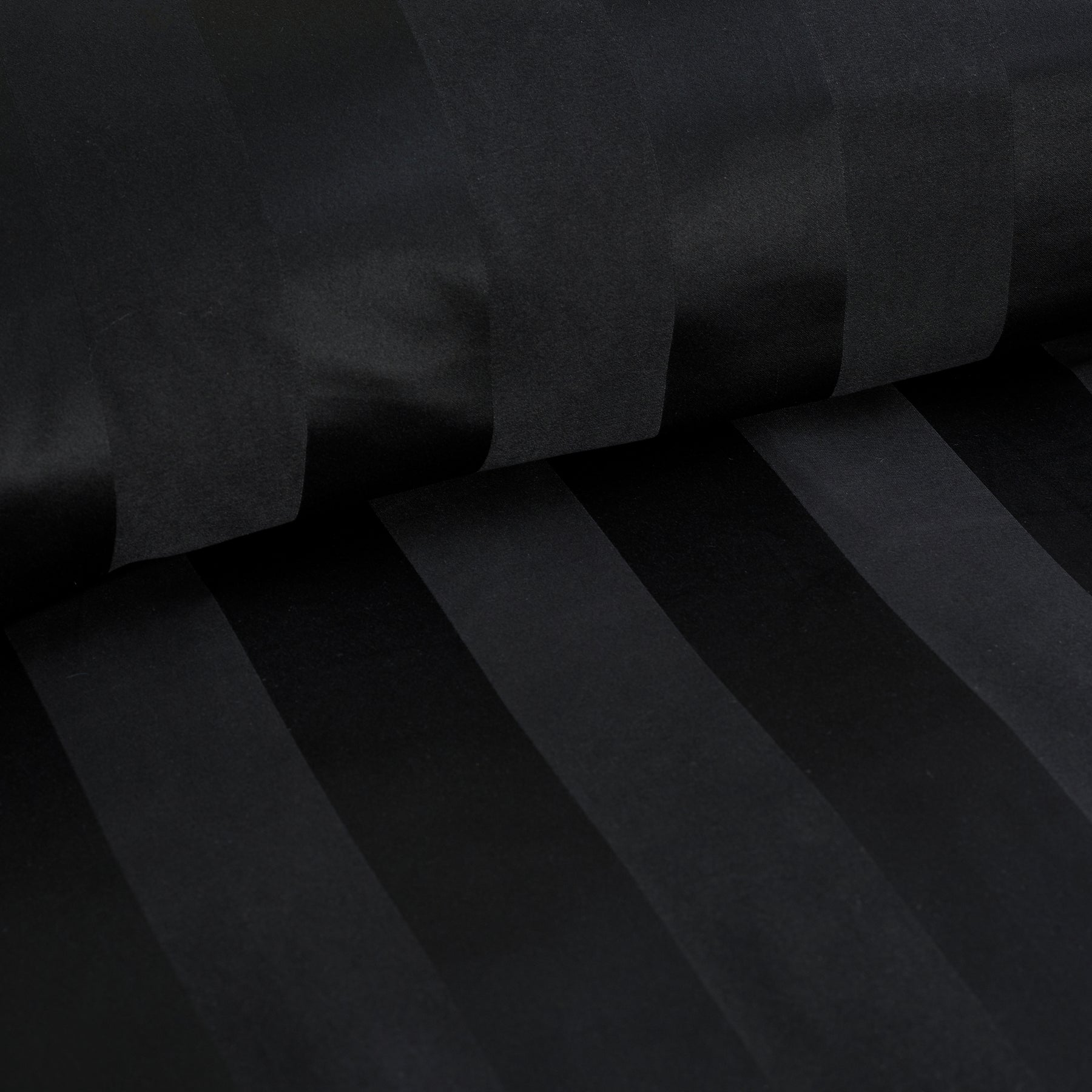Catherine Lansfield So Soft Satin Stripe Duvet Cover Bedding Set Black