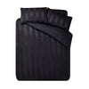 Catherine Lansfield So Soft Satin Stripe Duvet Cover Bedding Set Black