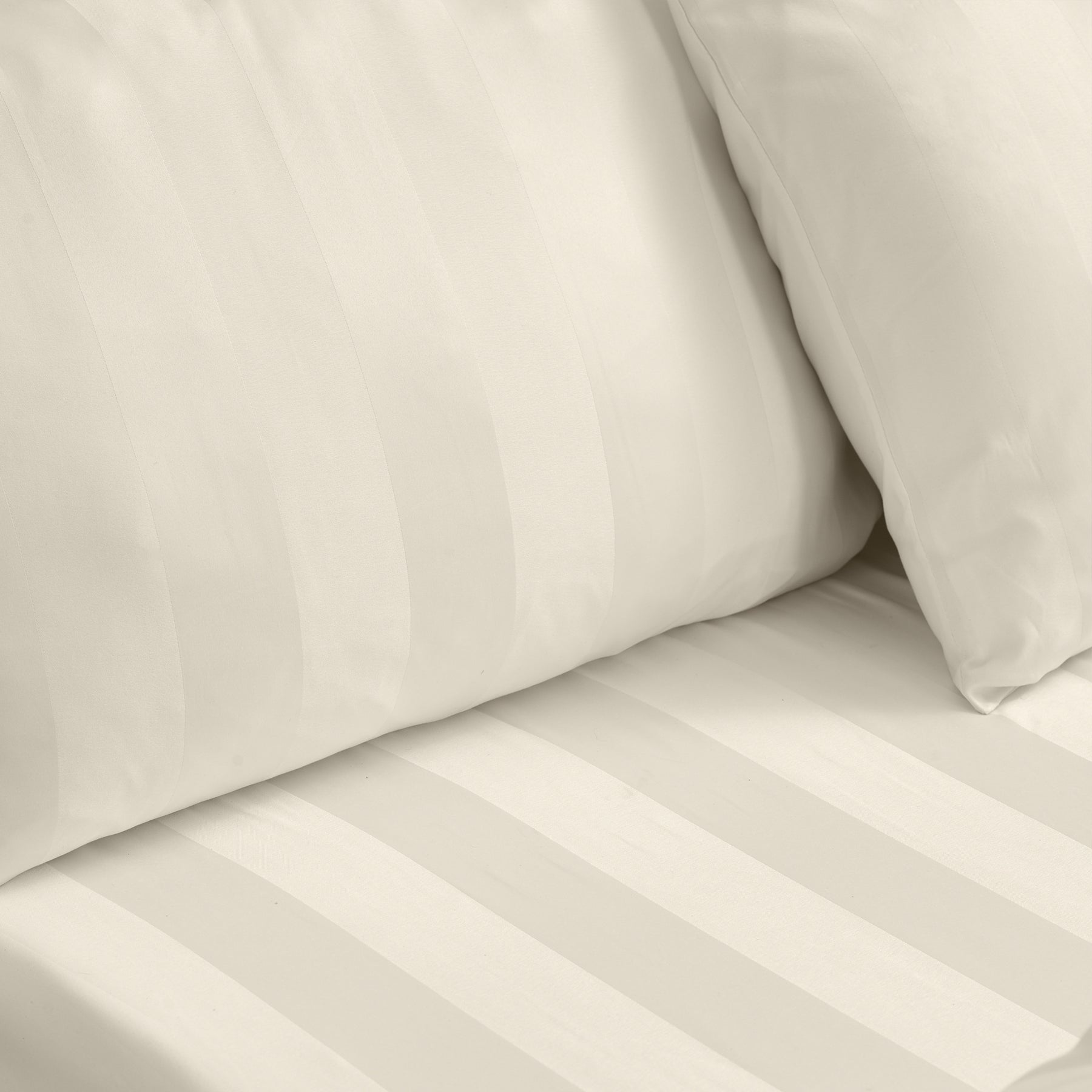 Catherine Lansfield So Soft Satin Stripe Four Housewife Pillowcases Cream