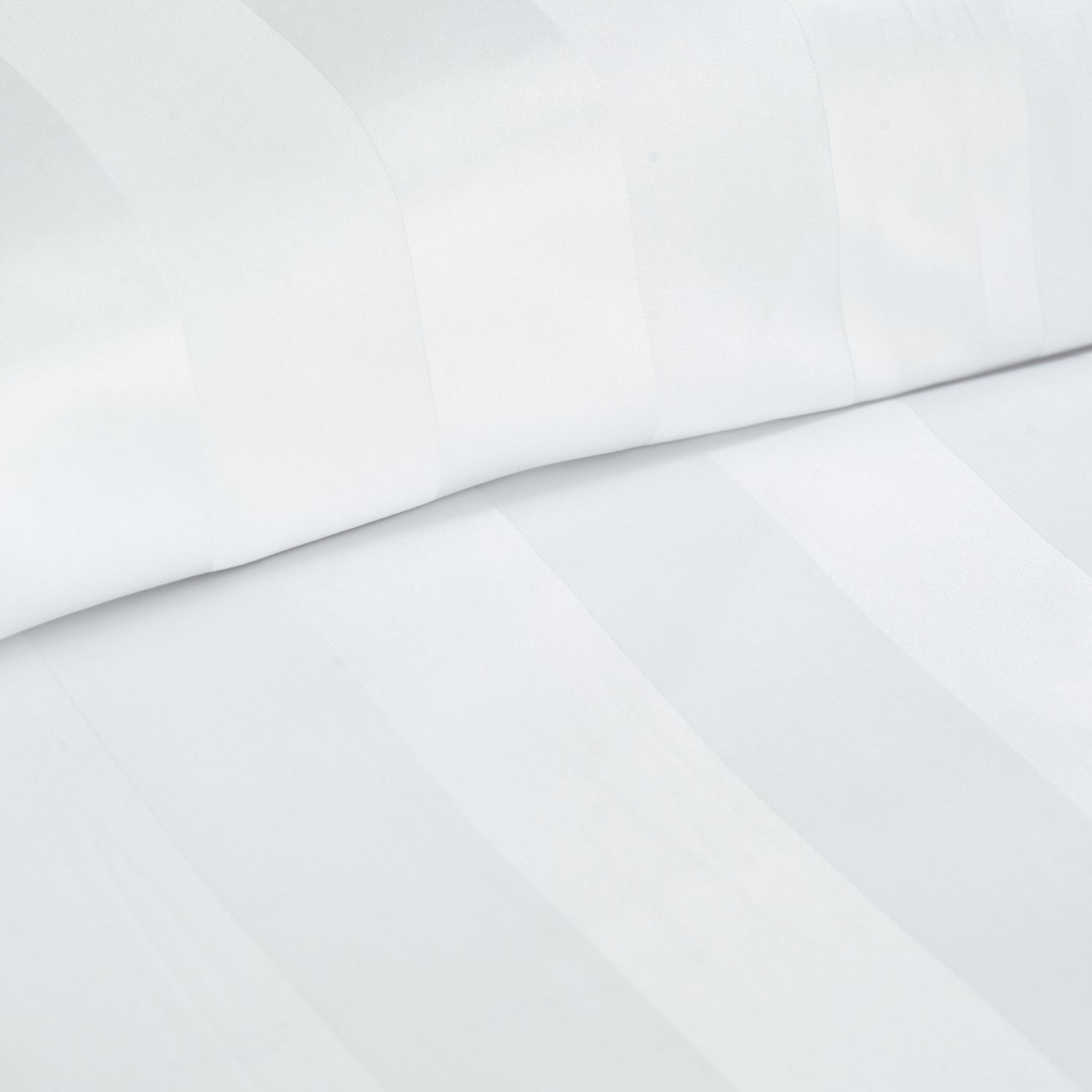 Catherine Lansfield So Soft Satin Stripe Duvet Cover Bedding Set White