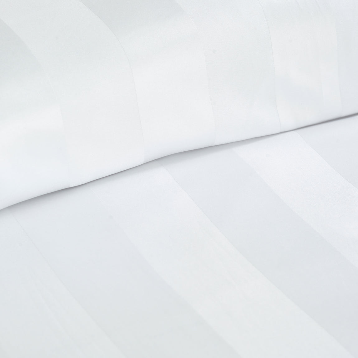 Catherine Lansfield So Soft Satin Stripe Duvet Cover Bedding Set White