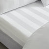 Catherine Lansfield So Soft Satin Stripe Bed Linen Fitted Sheet White