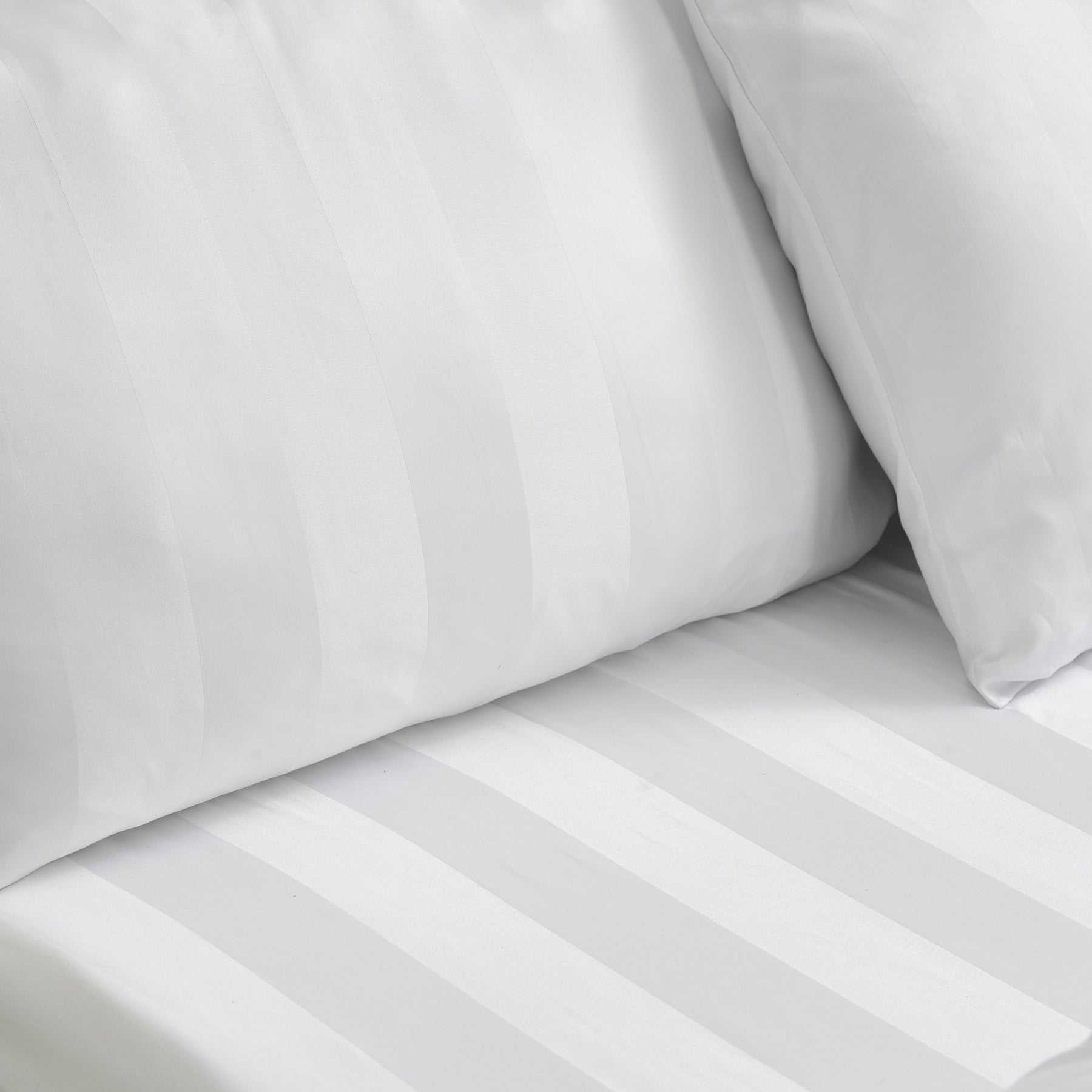 Catherine Lansfield So Soft Satin Stripe Four Housewife Pillowcases White