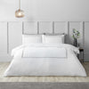 Catherine Lansfield So Soft Mono Satin Stitch Duvet Cover Bedding Set White Silver