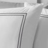 Catherine Lansfield So Soft Mono Satin Stitch Duvet Cover Bedding Set White Silver