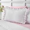 Catherine Lansfield So Soft Mono Frill Duvet Cover Bedding Set White Pink