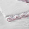 Catherine Lansfield So Soft Mono Frill Duvet Cover Bedding Set White Pink