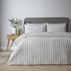 Catherine Lansfield So Soft Seersucker Stripe Duvet Cover Bedding Set Grey