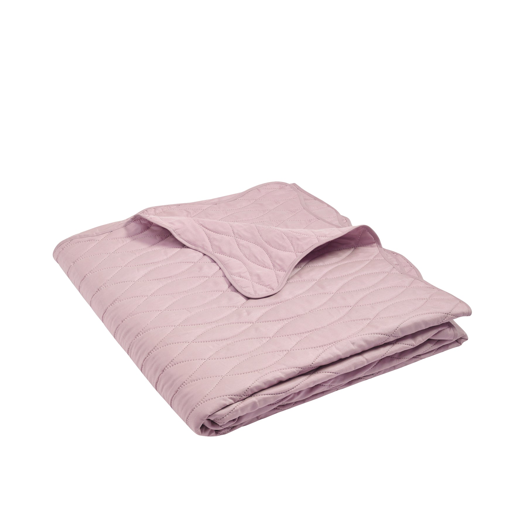 Catherine Lansfield Scallop Waves 240cm x 260cm Quilted Bedspread Pink