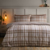 Catherine Lansfield Brushed Hamish Check Duvet Cover Bedding Set Natural