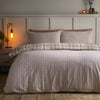 Catherine Lansfield Brushed Hamish Check Duvet Cover Bedding Set Natural