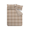 Catherine Lansfield Brushed Hamish Check Duvet Cover Bedding Set Natural