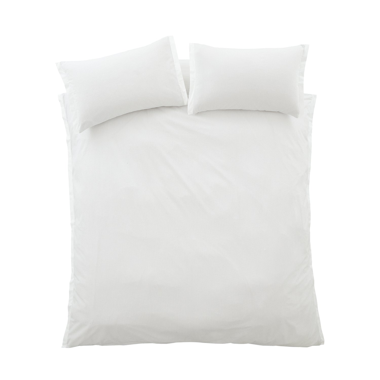 Bianca Seersucker Woven Stripe Duvet Cover Bedding Set Grey