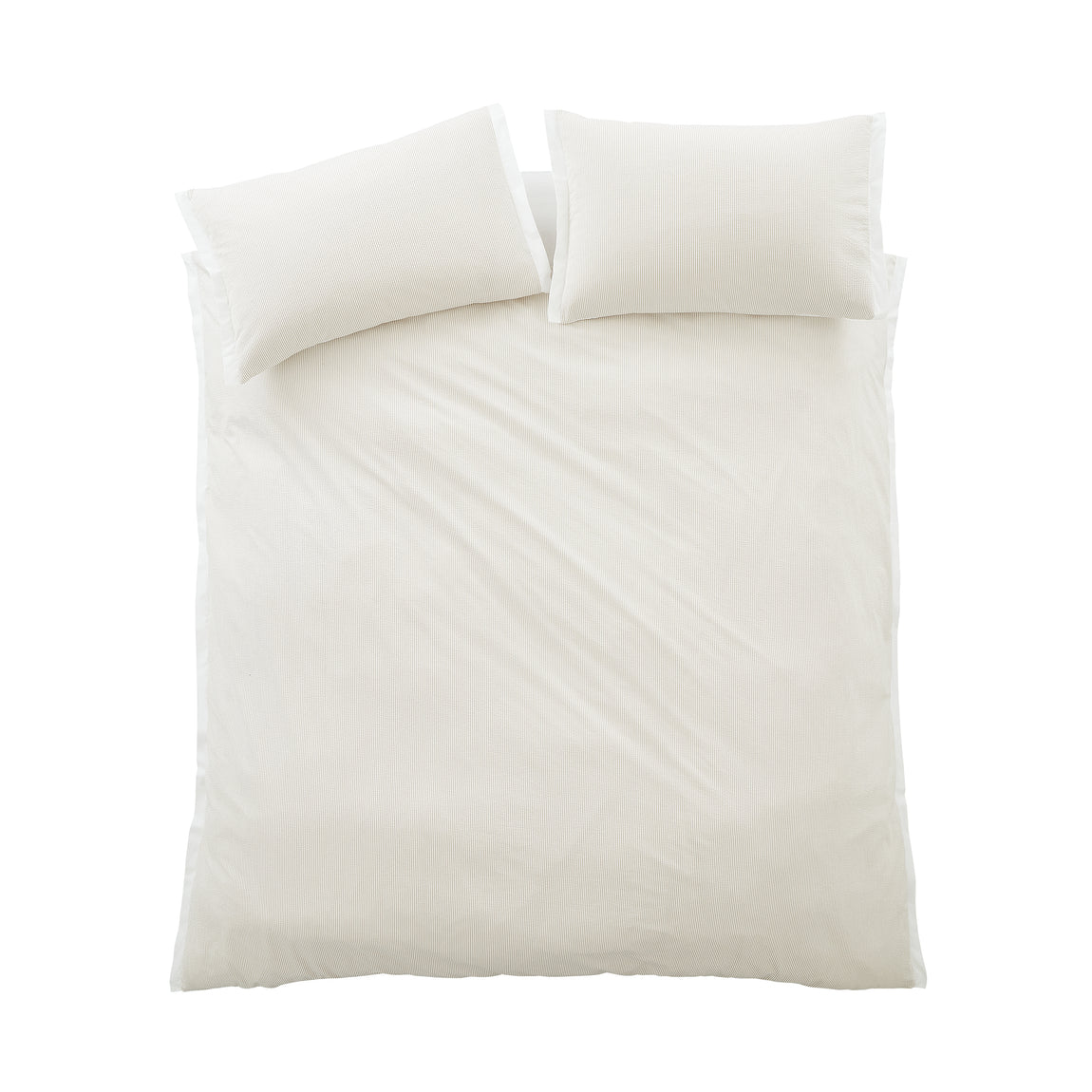 Bianca Seersucker Woven Stripe Duvet Cover Bedding Set Natural