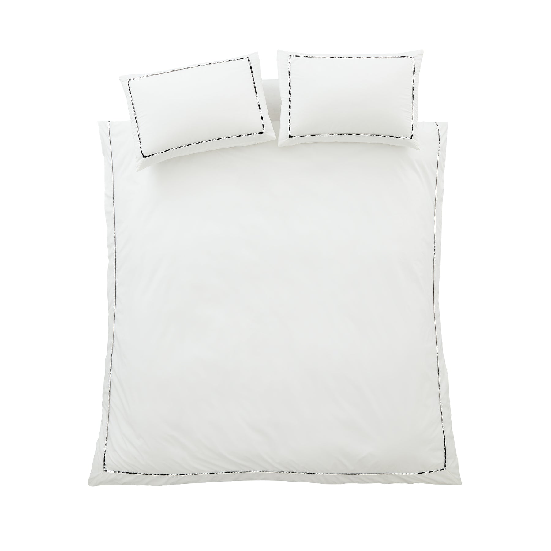 Bianca Contrast Trim Duvet Cover Bedding Set White Black