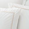 Bianca Contrast Trim Duvet Cover Bedding Set White Natural