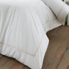 Bianca Contrast Trim Duvet Cover Bedding Set White Natural