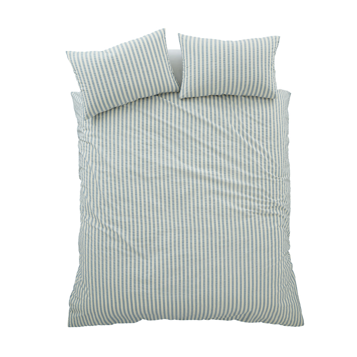 Pineapple Elephant Cotton Rich Woven Stripe Duvet Cover Bedding Set Blue