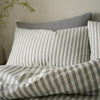 Pineapple Elephant Cotton Rich Woven Stripe Duvet Cover Bedding Set Grey