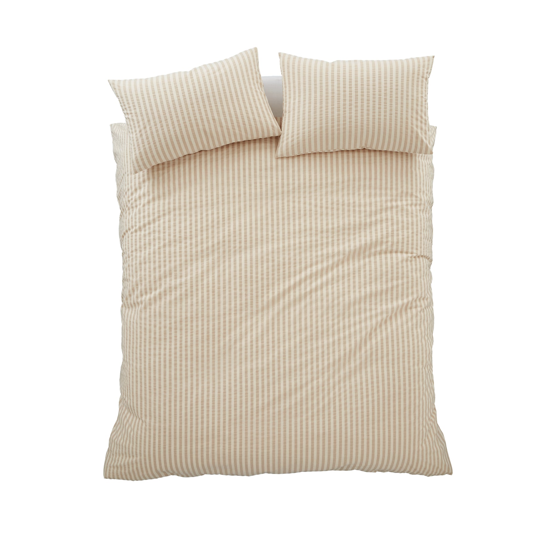 Pineapple Elephant Cotton Rich Woven Stripe Duvet Cover Bedding Set Natural