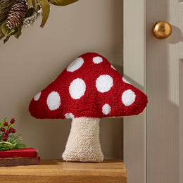 Catherine Lansfield Woodland Crochet Filled Cushion Red
