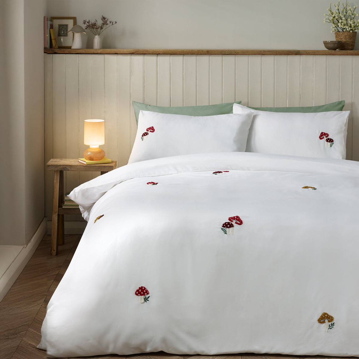 Catherine Lansfield Woodland Crochet Duvet Cover Bedding Set White