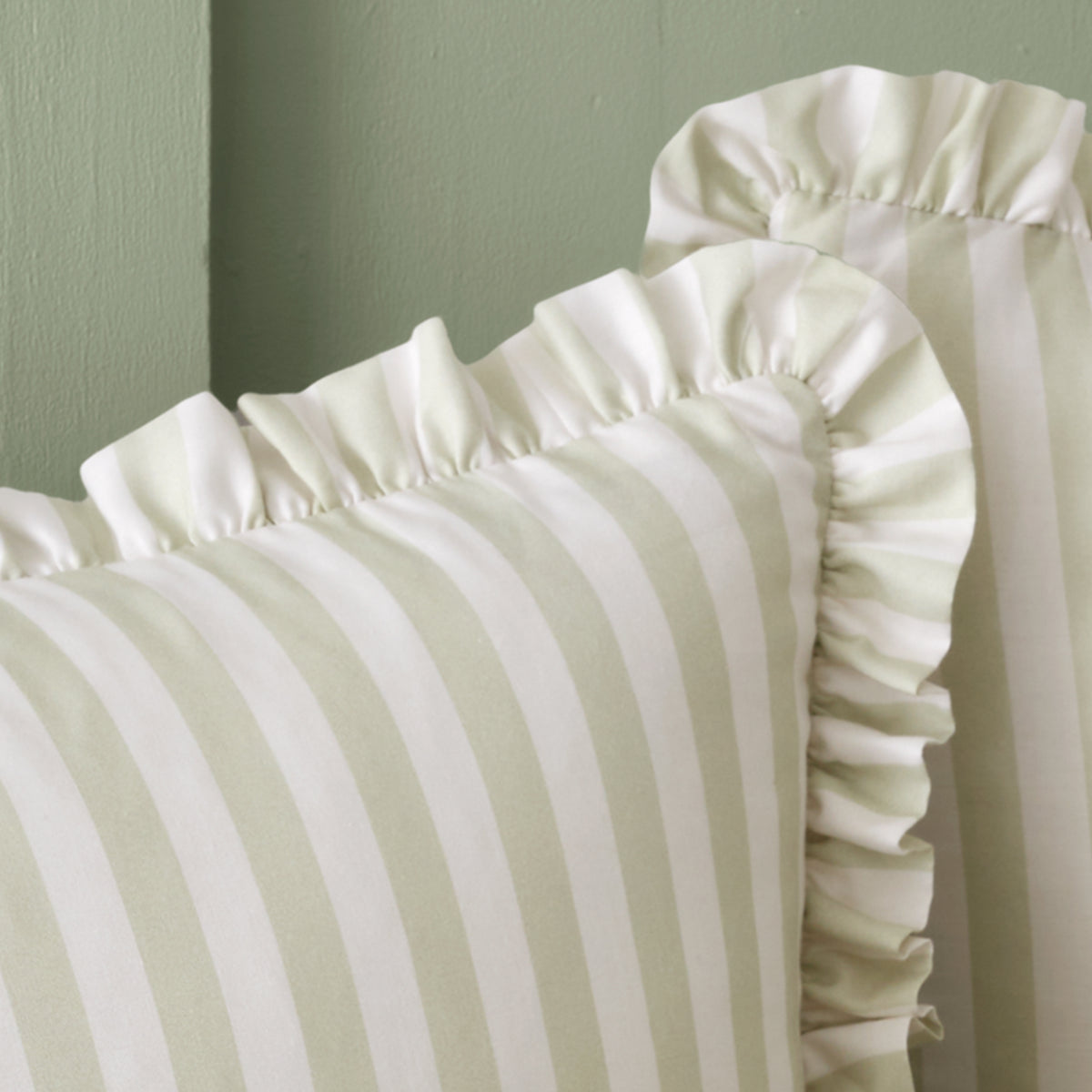 Cath Kidston Canopy Stripe Pair of Houswife Pillowcases Green