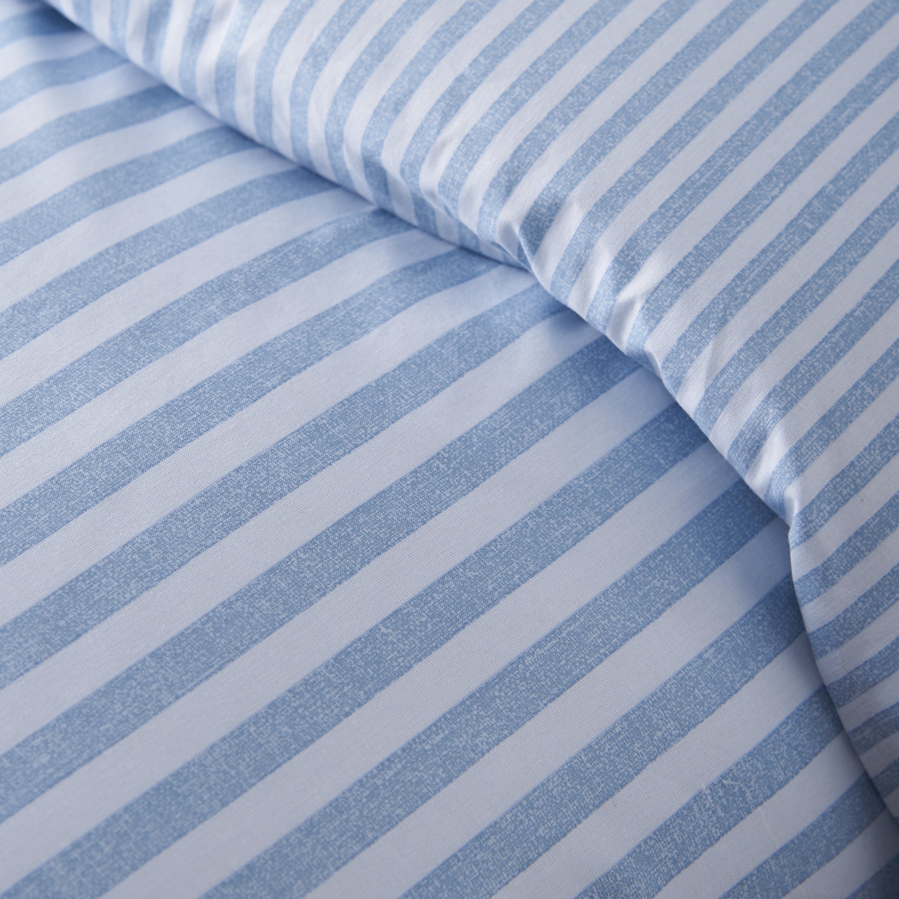 Catherine Lansfield Epping Textured Stripe Duvet Cover Bedding Set Blue