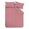 Catherine Lansfield Epping Textured Stripe Duvet Cover Bedding Set Burgundy
