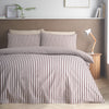 Catherine Lansfield Epping Textured Stripe Duvet Cover Bedding Set Chocolate