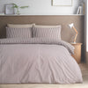 Catherine Lansfield Epping Textured Stripe Duvet Cover Bedding Set Chocolate