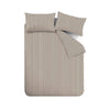Catherine Lansfield Epping Textured Stripe Duvet Cover Bedding Set Chocolate