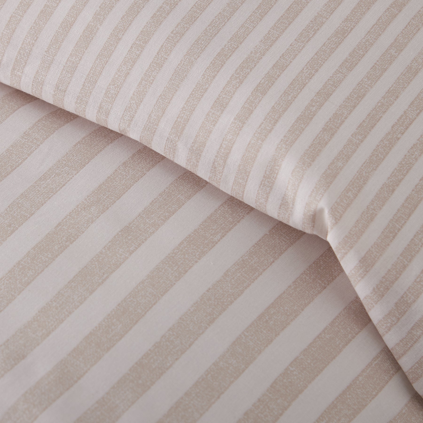 Catherine Lansfield Epping Textured Stripe Duvet Cover Bedding Set Natural