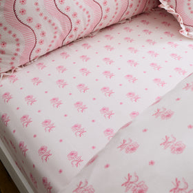 Cath Kidston Spitalfield Bunches Bed Linen Fitted Sheet Pink