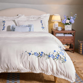 Cath Kidston Forget Me Knot Floral Duvet Cover Bedding Set White Blue