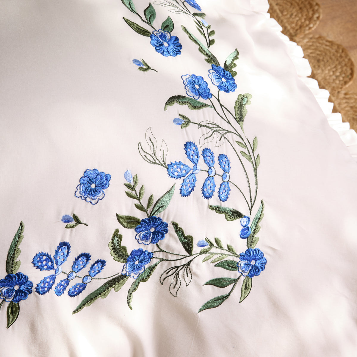 Cath Kidston Forget Me Knot Floral Duvet Cover Bedding Set White Blue