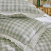 Cath Kidston Painted Gingham Lace Duvet Cover Bedding Set Green