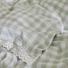 Cath Kidston Painted Gingham Lace Duvet Cover Bedding Set Green