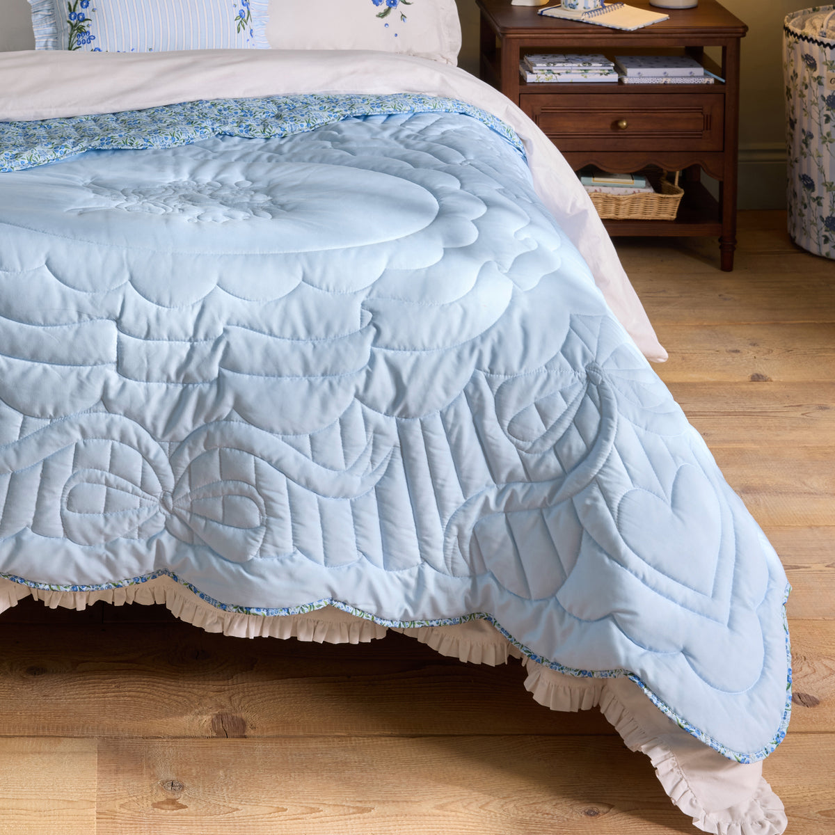 Cath Kidston Ditsy Floral 150cm x 200cm Bedspread Blue