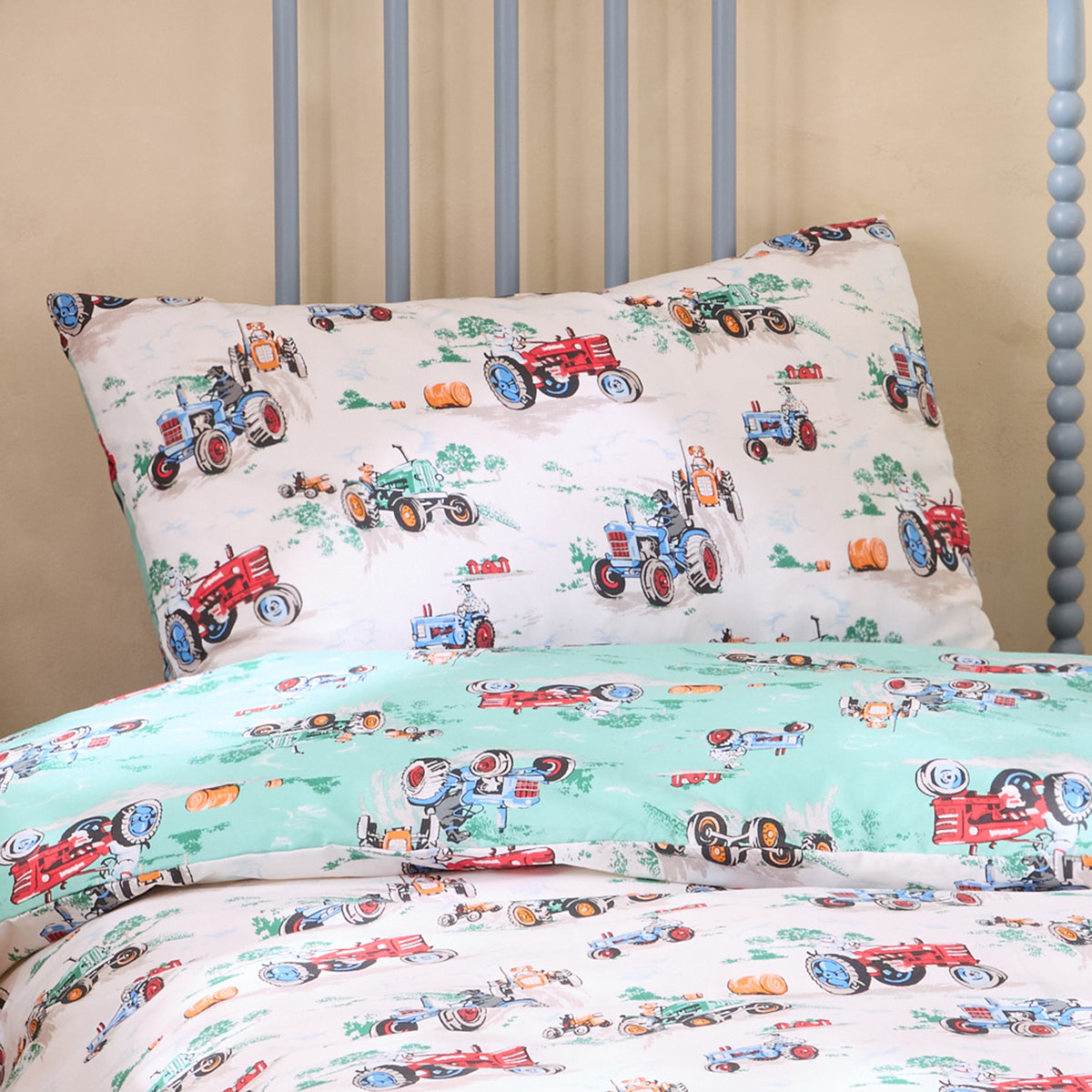 Cath Kidston Vintage Tractors Childrens Bedding Cream