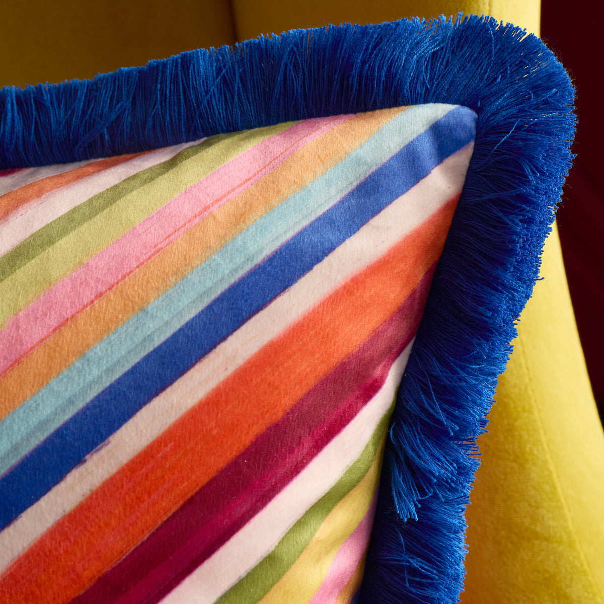 Sophie Robinson Darling Diagonal Stripe 50cm x 50cm Filled Cushion Bright