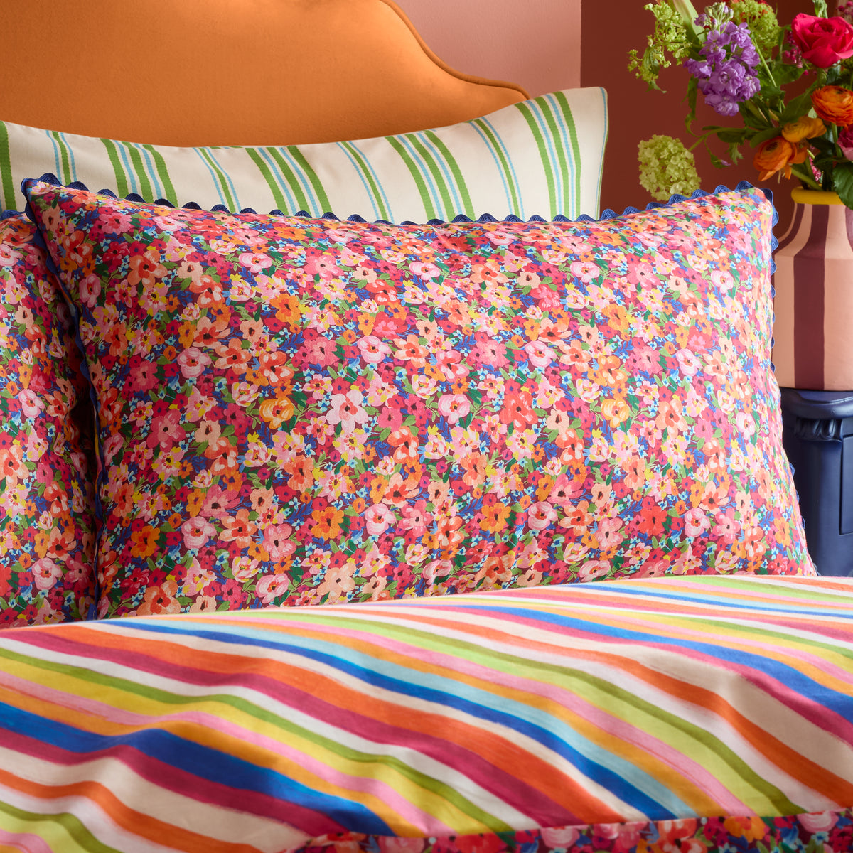Sophie Robinson Darling Ditsy Pair of Housewife Pillowcases Bright