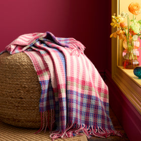 Sophie Robinson Darling Waffle Check 220cm x 230cm Throw Bright