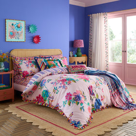 Sophie Robinson Flourish Floral Duvet Cover Bedding Set Bright