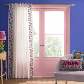 Sophie Robinson Flourish Floral Ready Made Single Voile Curtain Bright
