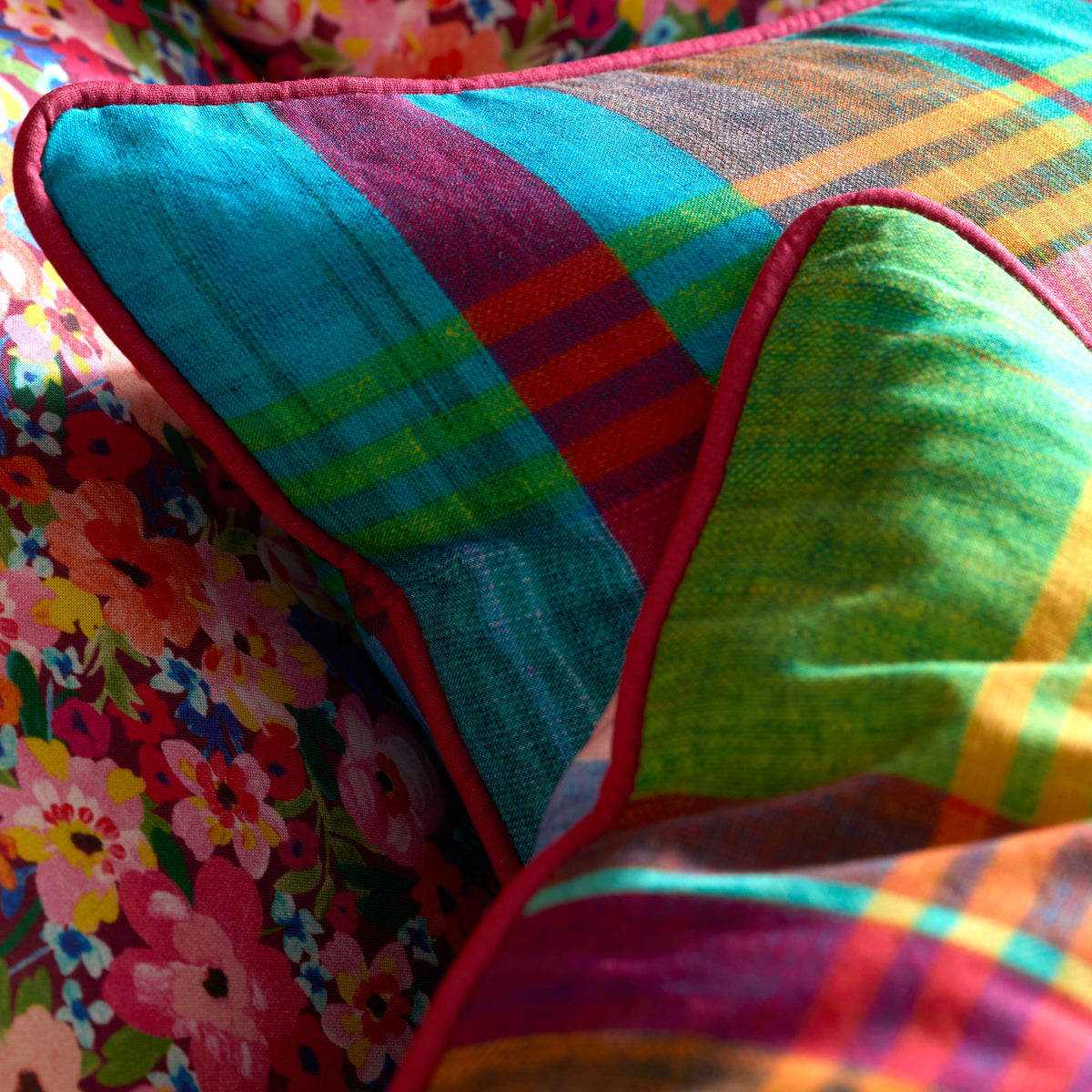 Sophie Robinson Wanderweave Ikat Check Duvet Cover Bedding Set Bright